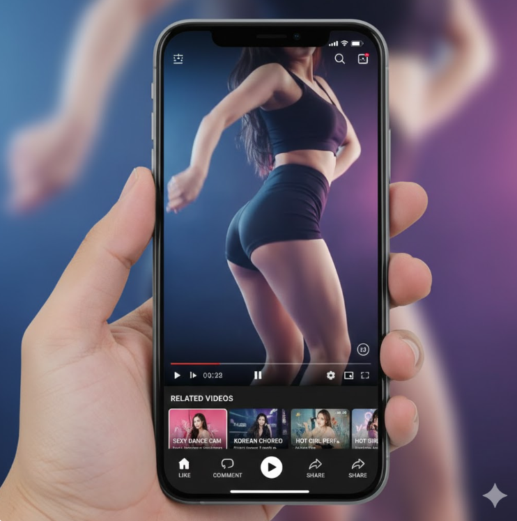 모바일 세로 풀스크린 재생 화면