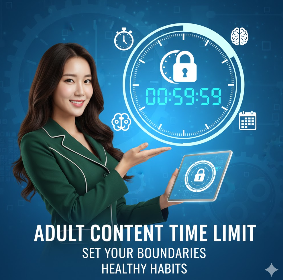 성인 콘텐츠 시간 제한 타이머 그래픽 시계 아이콘 블렌드