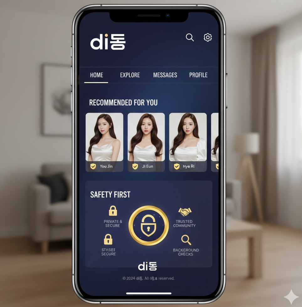 di동 플랫폼의 인터페이스 스크린샷을 모방한 이미지, 