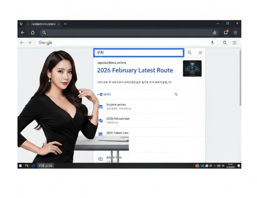 구글 검색창에 '우회'를 검색하여 **2026년 2월 최신 접속 경로(Latest Route)**를 찾는 웹 브라우저 화면입니다.